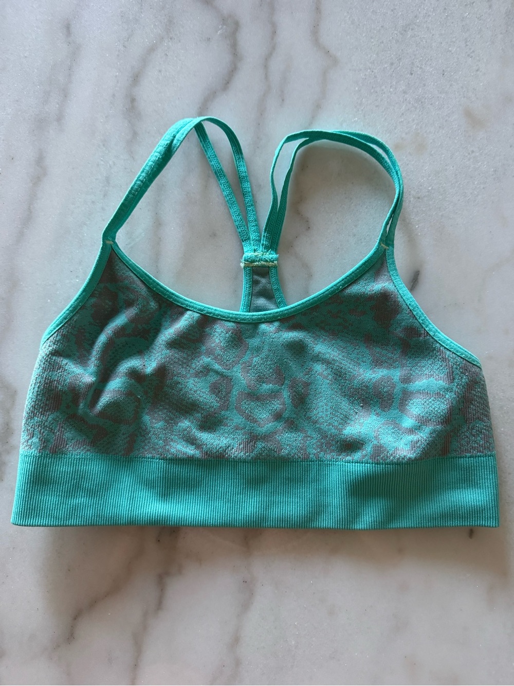 Bombshell Sportswear Teal Animal Print Seamless Sports Bra